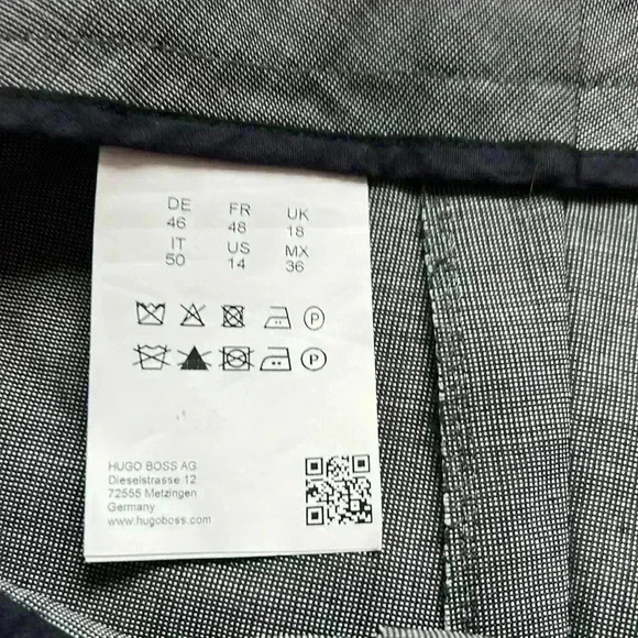 NWT Boss By Hugo Boss Gray and White Micro Check Dress Pant Size 14 - Picture 6 of 7